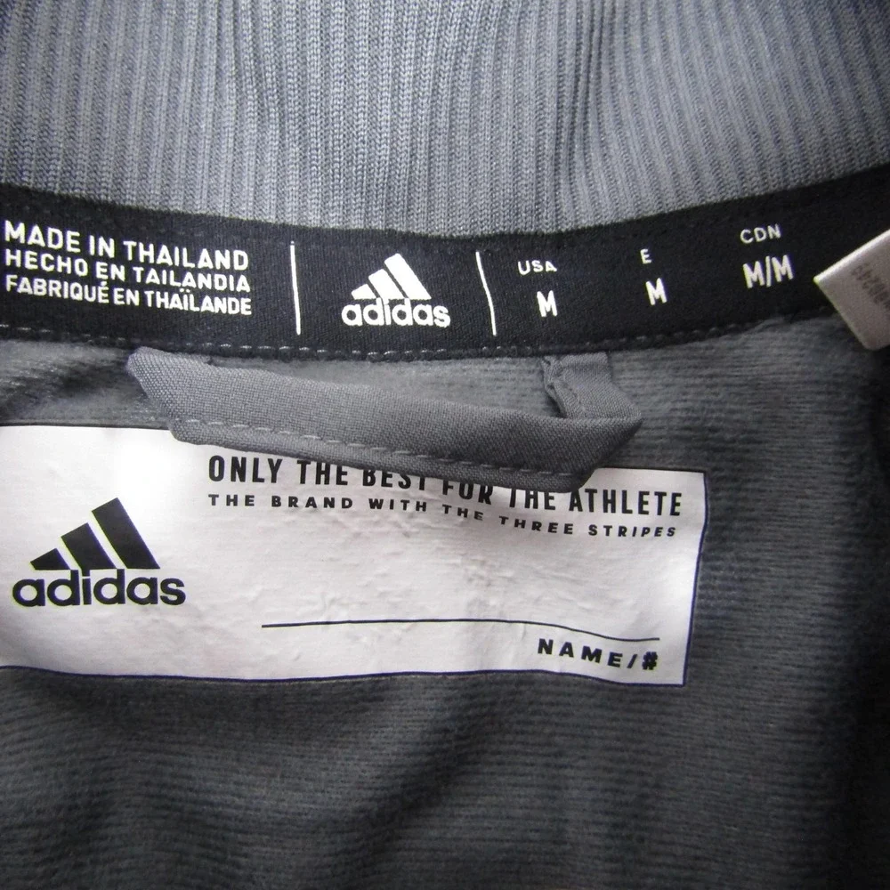 Adidas Utah Valley Track Jacket Mens M Gray Full Zip Wolverines Running Athletic